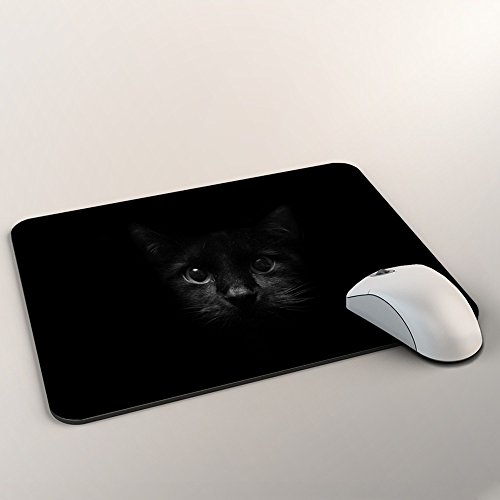 Katzen 10035, Schwarze Katze, Mousepad Anti Rutsch Unterseite für Optimalen Halt Kompatibel mit allen Maustypen (Kugel, Optisch, Laser) Ideal für Gamer und für Grafikdesigner. - 2