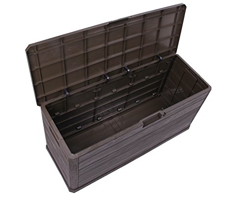 Kissenbox Auflagenbox Gartentruhe Terrassenbox Madera in Holzoptik braun rollbar - 5