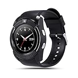 HCWF Smart Watch Bluetooth Smartwatch Touchscreen-Armbanduhr mit Kamera- / SIM-Kartensteckplatz, Wasserdichte Smart Watch, weiß