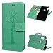Produktbild Edauto Xiaomi Redmi Note 6 Pro Hülle Leder Case Schutzhülle Wallet Flipcase Eule Baum PU Handyhülle Handytasche Geldbörse Karteneinschub Magnetverschluß Ständer Klapptasche Tasche Minzgrün