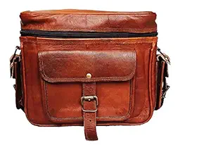 pranjals house Genuine Leather DSLR/Camera Bag Brown (Brown 2)