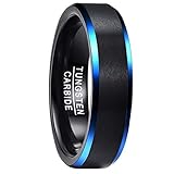 Schwarz Matt: Der Ring präsentiert sich mit der in schwarz mattierten Oberfläche, den beiderseitigen blauen Ränden.