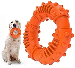 Pawtug Dog Chew Toys - Toughest Natural Rubber - Texture Nub Dog Toys for All Aggressive Chewers Large Dogs Puppy Teething Chew Toys- Fun to Chew, Dental Care, Training, Teething (Orange)