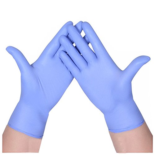 GS 100 Einweg puderfrei Nitril Gummi Handschuhe Prüfung Latex Gummi Ölfest säurebeständigkeit Handschuhe für Lebensmittelverarbeitung Medical Labor Haushalt, hellviolett, xl