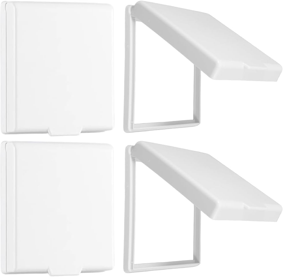 UIEXEA 4 Pcs Tipo 86 Tapa Enchufes Bebe de Estanco Exterior Pared, Autoadhesivo Cubierta Toma Corriente, Protector Enchufes para Bebes Para de Baño, Cocina, Dormitorio