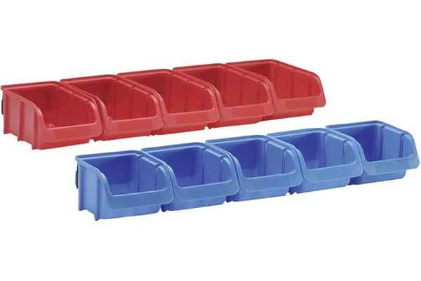hünersdorff 656820 insynsbox-set, 2 x plastskenor, 5 x storlek 1, 5 x storlek 2 blå