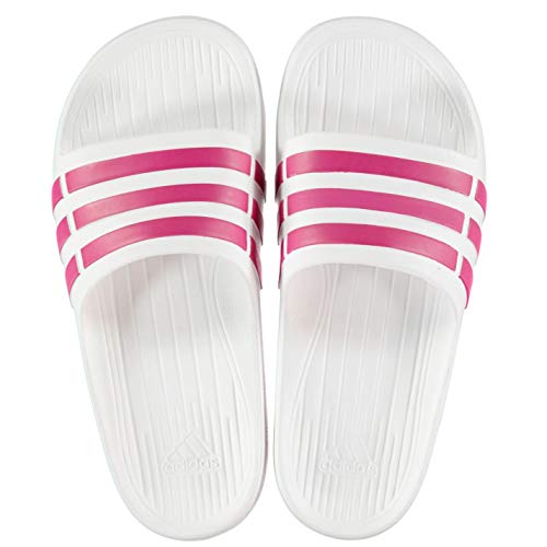 adidas Children's Duramo Slide Sandals (4 UK / 36 2/3 EU, White/Pink)
