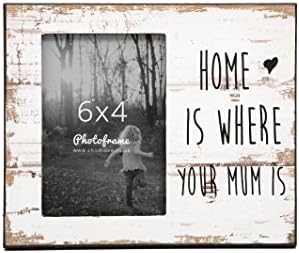 Chickidee Homeware Home Is Where Your Mum Is Photo Frame, Wood, White, 24 x 20 x 2 cm