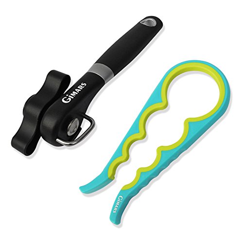 Universal Dosenöffner Flaschenöffner Multi Öffner Set, GIMARS Sicherheitsdosenöffner mit Deckelöffner / Glasöffner, ergonomisches rutschfestes Design, schneidet ohne scharfe Kanten