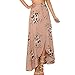 Price comparison product image Beach Dress for Women, HotsellLadies Summer High Waist Boho Floral Split Sundress Asymmetrical Floral Dress Skirt Khaki