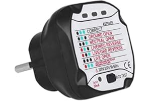 WALFRONT BSIDE AST01 Detector de Probador de Enchufe Eléctrico Automático Profesional Portátil Detector de Receptáculo Eléctrico(EU Enchufe)(220V EU Plug)