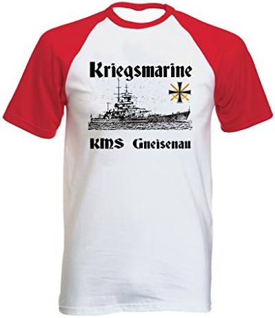 Teesquare1st Men's KRIEGSMARINE KMS GNEISENAU Red Short Sleeved T-shirt