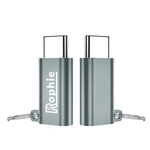 Rophie USB-C auf Micro USB Adapter [2 Stücke] Typ C zu Micro USB Umwandeln Adapter für MacBook, Chromebook Pixel, Nexus 5X/6P, Nokia N1, OnePlus 2, Lumia 950 und andere Type C Geräte