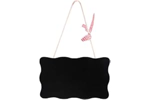 EXCEART Horaire Ventouse Plaque En Ardoise Panneau de Bienvenue en Bois de Carte de Porte de Tableau Noir Double Face pour La Décoration Intérieure Ventouse Ardoise Porte Petite