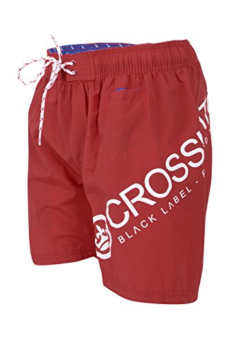 Crosshatch Makins Ch Side/Back Print SWM, Pantaloncini Uomo, Rosso Barbados Cherry, Large