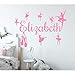 Produktbild Kundenspezifische Mädchen Name Vinyl Applique Ballett Mädchen Geschenk Zimmer Weiche Rosa Dekorative Wandaufkleber Ballett Posieren Silhouette Wandbild 80X57 Cm