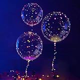 ★ 【Lo que obtendrás】 2 Sets globos LED de forma de corazón. Cada conjunto incluye: 1 PCS Globo transparente en forma de corazón (18 pulgadas) + 1 PCS 118 pulgadas de tira LED larga (viene con una caja de batería) + 2 PCS Tubos de soporte (13.5 pulgadas)