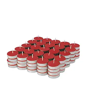 Ripp Unscented Wax Tealights Candles Smokeless Candles Burning time Approx 2.5 Hour (Red, Pack of 50)