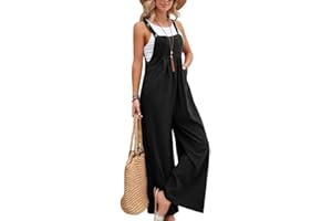 GENERIC SaiDeng Damen Latzhose – Oversize Baggy Jumpsuit, Bequeme Trägerhose, Loose Fit Overall, Casual Sommerhose mit Trägern