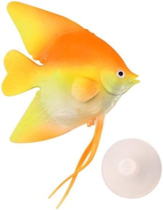 Aquarium Ornament Saim® Glowing Effect Artificial Angelfish for Fish Tank, Decorative