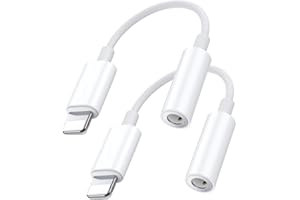 LQIESDD Lightning to 3.5mm Jack iPhone Headphone Adapter [Apple MFi Certified] 2Pack iPhone Aux Audio Dongle Cable Headset Converter Compatible with iPhone 14/14 Pro Max/13/13 Pro/12/12 Pro/11/XR/XS/X/8/7