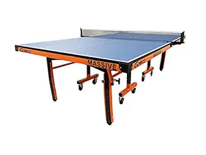 Gymnco Massive Table Tennis Table with 100 MM Wheel (Top 25 mm Laminated Compressed & Free TT Table Cover + 2 TT Racket & Balls)