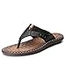 Produktbild LXMEI Herren-Sandalen, Flip Flops Strand Schuhe Strand, stilvolle, orthopädische Sandalen, Einlagen für Plantarfasziitis, Schwarz, 41