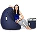 Can XXXL Denim Bean Bag and Round Pouffe with Beans (Blue) RS.2899.00