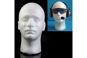 Austinstore Mannequin Homme Mousse De Polystyrène Mousse Mannequin Tête Modèle Perruque Lunettes Chapeau Présentoir Support De Support blanc