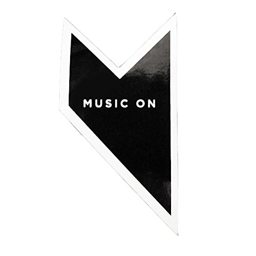 Music On  Logo Pegatina Peque  a - Negro  Talla   nica