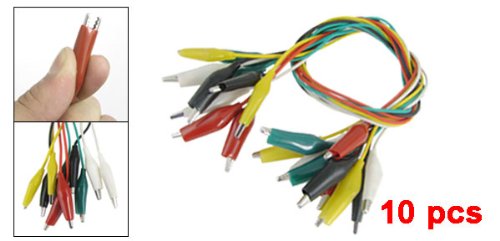SODIAL(R) 10 x Cable de Prueba Clip de Caiman Aislado Multicolor 45cm 1.5 Pies