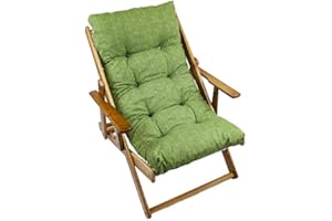 MAURY'S GRANDI MAGAZZINI ITALIANI DAL 1982 MAURY'S Poltrona Sdraio Harmony Relax Comodona in Legno 3 posizioni con Cuscino Imbottito (Verde)