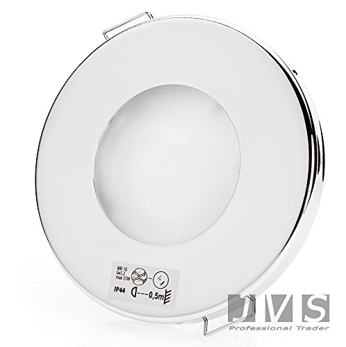 8er Set AQUA SLIM 230V -CHROM- mit LED 7W Kaltweiss mit GU10 Fassung Einbaustrahler Einbauspots Deckenspots Feuchtraum Badezimmer IP44 - 2