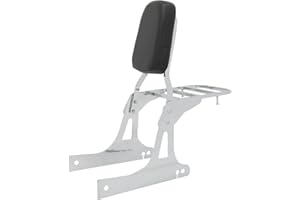 MUERICHE Chrome Sissy Bar Backrest With Comfortable Pad Luggage Rack Compatible With Harley Dyna Fat Bob Street Bob Wide Glide Super Glide Custom Low Rider FXDC FXDL