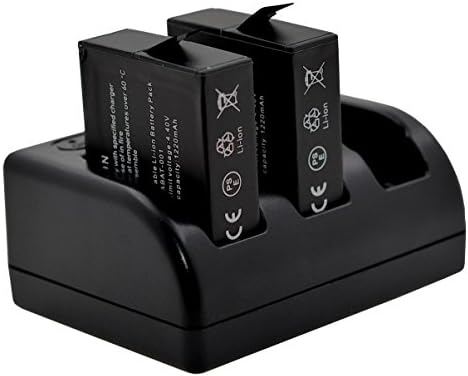 Visibee Replacement Battery (2 Pack) + 3-Channel Charger for GoPro Hero 5 Camera