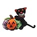 Produktbild BESTOYARD Halloween Kürbis Puppe Dekoration Tisch Schreibtisch Sofa Couch Bett gefüllte Spielzeug (Schwarze Katze)