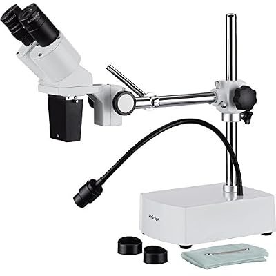 AmScope Widefield Microscope stéréoscopique à grand champ 10x-20x avec bras articulé