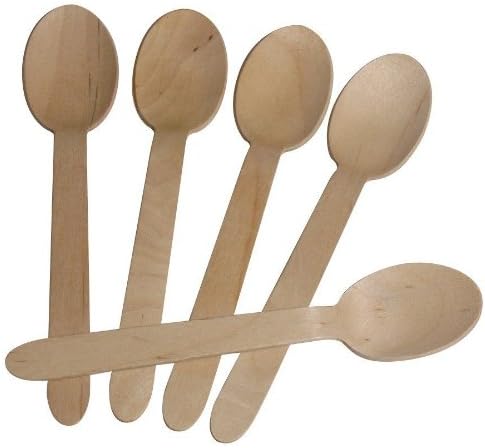 Thali Outlet1000 x Wooden Birchwood Spoons 160mm Biodegradable Takeaway - (Box Contains 10 x 100)