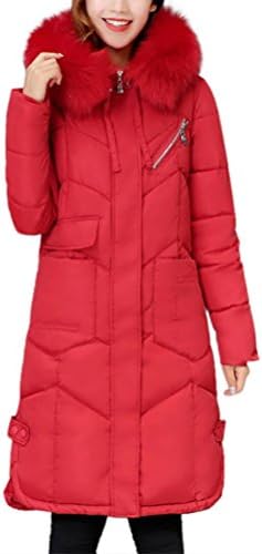 BESTOPPEN Womens Down Jacket Black,Women Ladies Winter Hoodies Overcoat Faux Fur Parka Casual Luxury Long Coat Jacket Slim Fit Thicken Warm Down Lammy Jacket Plus Size For Women (3XL, Red)