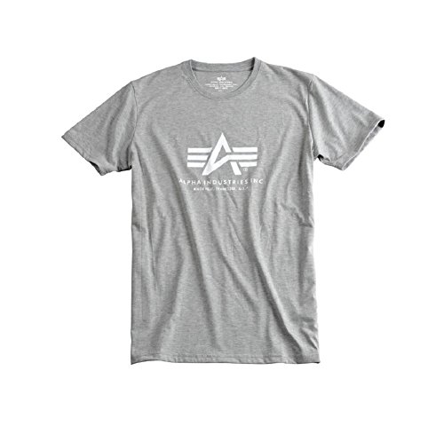 Preisvergleich Produktbild Alpha Industries Basic Logo T-Shirt Logo Shirt (3XL, grey / white)