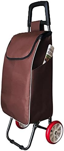 M&amp;A Foldable Shopping Tote Grocery Cart Folding Basket Travel Rolling Trolley Wheels , black