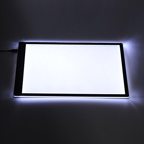 A2 LED Ultra-Thin Light Tracer Artcraft Tracing Light Pad Adjustable Light Box - 12.60" X 20.47" with Acrylics 230V AC/DC Power Adapter &amp; Dimmable LED Lamps Ideal for Stenciling