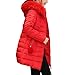 Produktbild Damen Winterjacke Wintermantel Ronamick Daunenjacken Mäntel Jacken Outwear Frauen Warm Einfarbige Zipper Winter Hooded Pelz kragen Baumwolle Dick Langarm Slim(XXXL, Rot)
