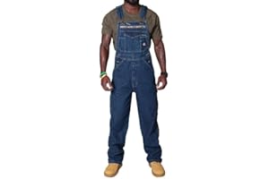 MANYMANY Salopette da Lavoro da Uomo in Denim con vestibilità Ampia, Salopette da Lavoro Regolabile, Salopette Baggy Chic con Tasche Multiple