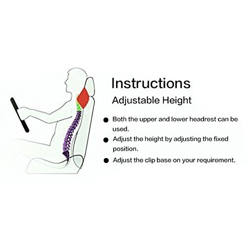 EPMIC Gedächtnis-Schaum-Auto-Kissen, Ansatz-Kopf-Stützkissen, Ergonomisches Auto Nackenkissen,Reise-Kissen, Auto-Kissen, Masche-Gewebe, geeignet für Stuhl - 3