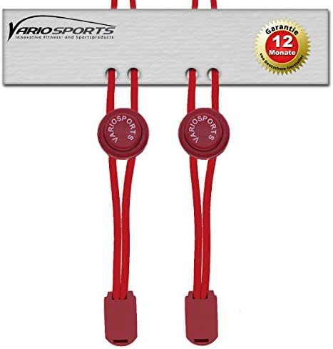VARIOSPORTS Speed Lacing System/Elastic No Tie Shoe-Laces with Quick-Lock, Easy to Install, Bowless Runners Adults Children for All Shoes 1 Pair