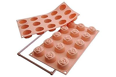Silikomart 20.074.03.0063 SF074 Moule Forme Rose 15 Cavités Silicone Pêche