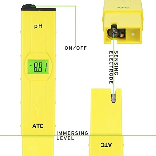 Digital pH Meter Messgerät , GYOYO PH Wert Wasser Messgerät PH Tester Meter Prüfer 0-14 für Aquarium Pool Schwimmbad, Pool, Landwirtschaft Aquarium Wein Urin usw. keine Zubehör - 4