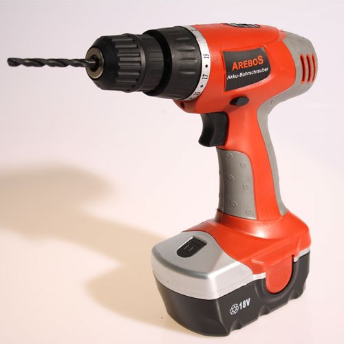 18V Akkuschrauber Bohrschrauber Akku-Bohrschrauber im harten Koffer 2 Akkus + 6 Bohrer + 6 Schraub Bits - 3