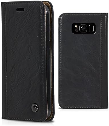 Samsung S8 Plus Case, Lincivius®, Galaxy S8 Plus Vertical Flip Case Black With Magnetic Closure Protective Folio Wallet Case thin Design